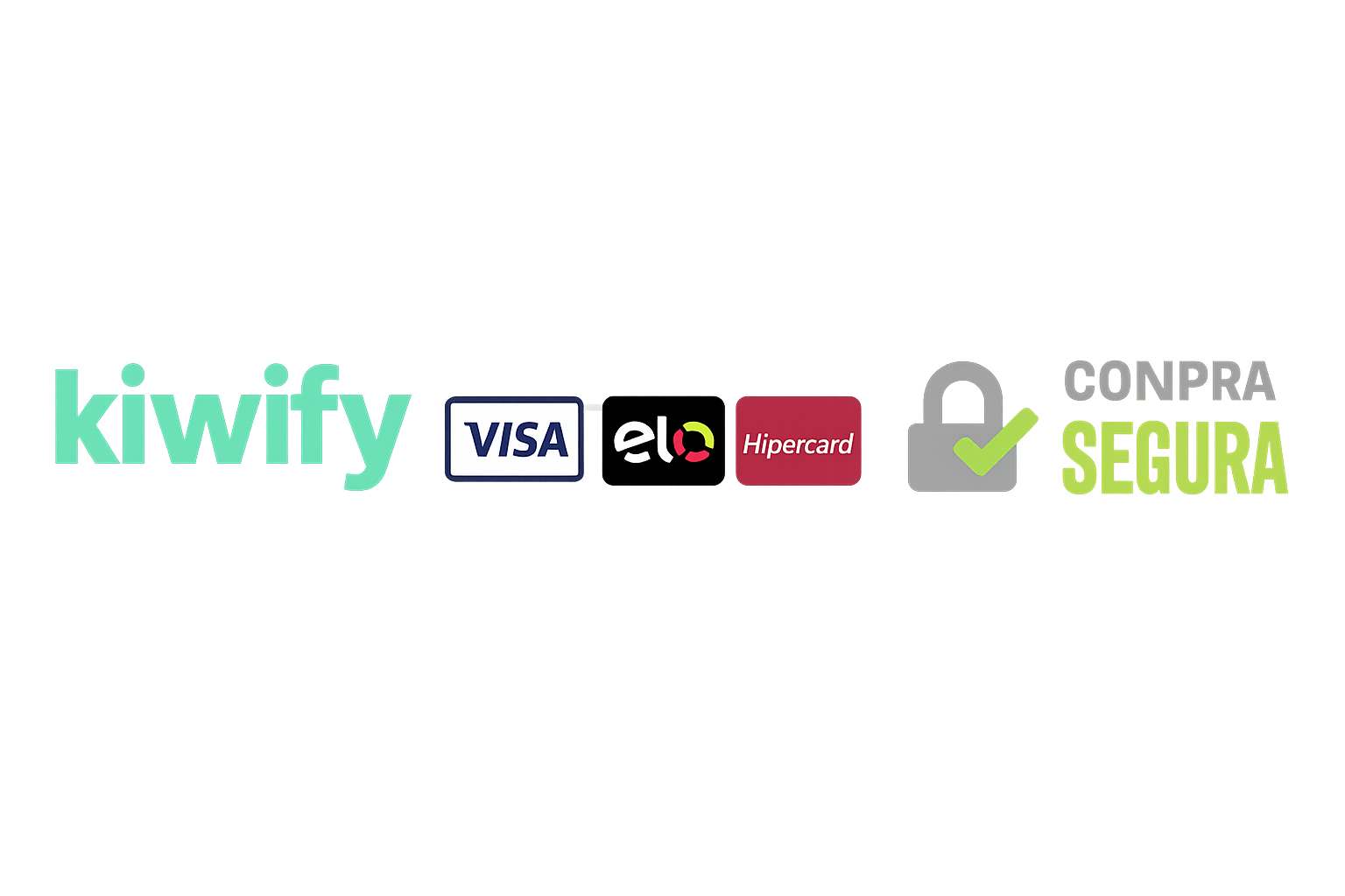 Compra segura via Kiwify e cartões
